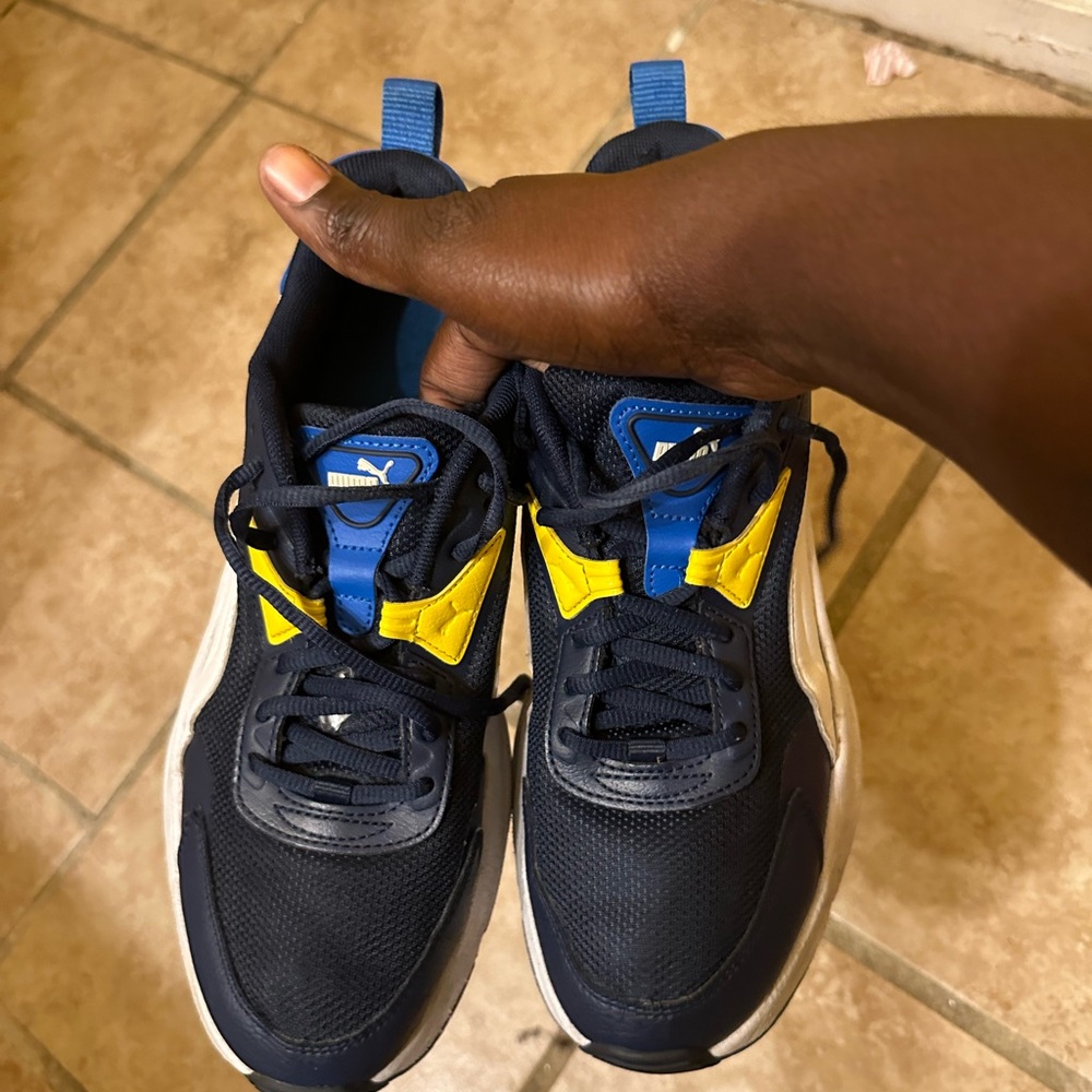 Puma Blue and Yellow Athletic Shoes